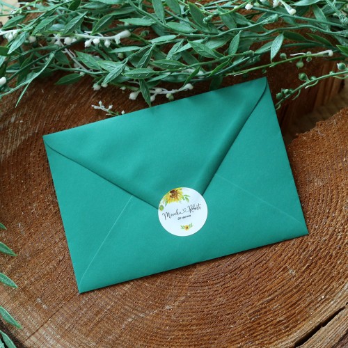 Naklejki ślubne z motywem słoneczników