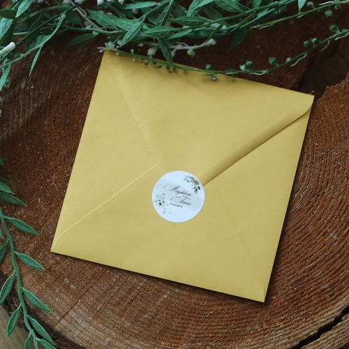 Naklejki ślubne z subtelnym liściastym motywem różne rozmiary