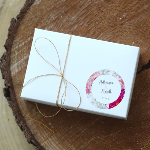 Naklejki ślubne z piwoniami - różne rozmiary