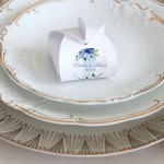 Naklejki ślubne z niebieskimi kwiatami   - różne rozmiary 