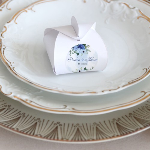 Naklejki ślubne z niebieskimi kwiatami   - różne rozmiary 
