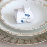 Naklejki ślubne niebieskie kwiaty i złoto - różne rozmiary