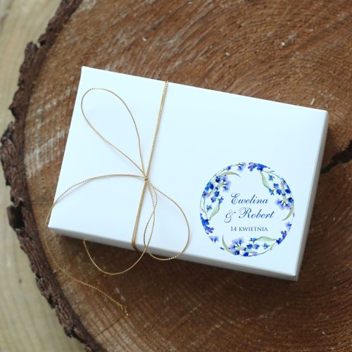 Naklejki ślubne wianek niezapominajka - różne rozmiary