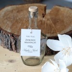 Zestaw 18 zawieszek na alkohol ze srebrnymi obrączkami