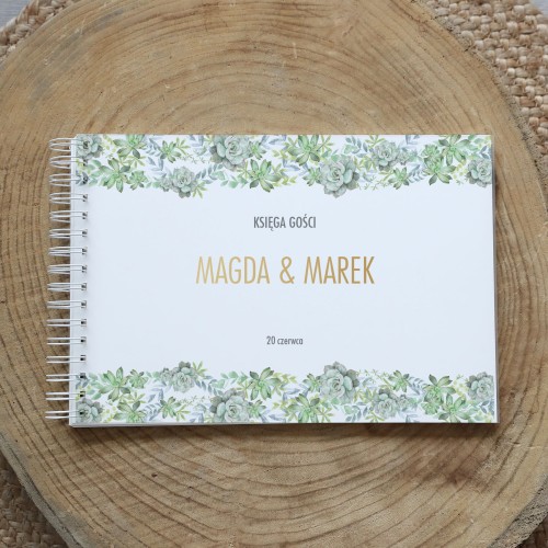 Księga gości na przyjęcie weselne z kolekcji SUBTELNEJ delikatnie zielona