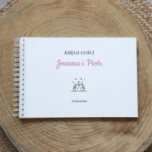  Księga gości klasyczna lub z ankietami - wzór z pingwinkami