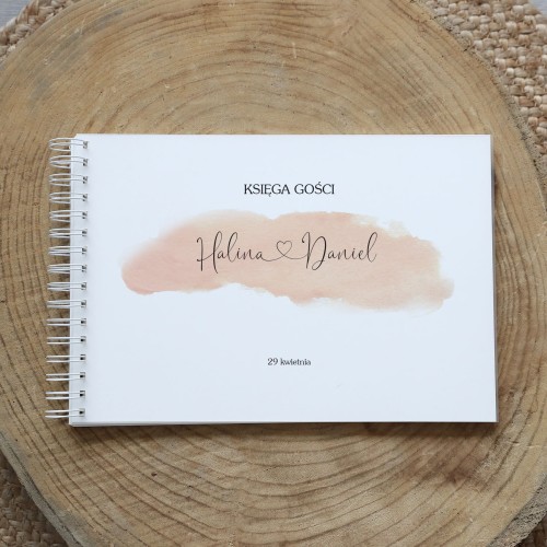 Księga gości klasyczna lub z ankietami - wzór z delikatnym różem
