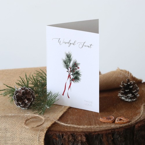 Minimalistyczne Kartki firmowe na Boże Narodzenie  - 12x17 cm