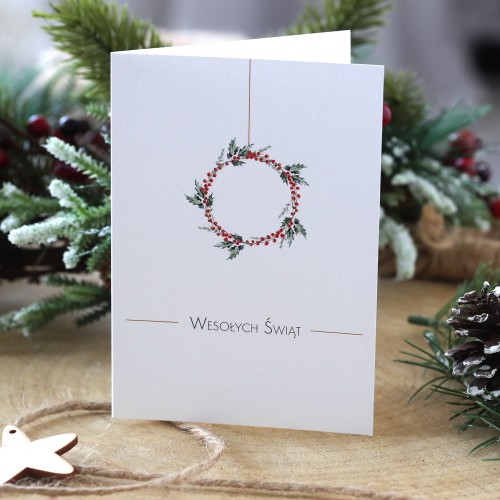 Minimalistyczne kartki firmowe na Boże Narodzenie - 12x17 cm