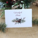 Klasyczne kartki firmowe na Boże Narodzenie ze stroikiem  - 12x17 cm