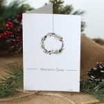 Minimalistyczne kartki firmowe na Boże Narodzenie z wianuszkiem - 10x15 cm