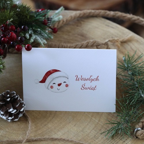 Kartki firmowe na Boże Narodzenie z bałwankiem - 10x15 cm