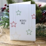 Świateczna kartka firmowa z gwiazdkami - 10x15 cm