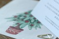 Świąteczne zaproszenie ślubne z choinką na kalce