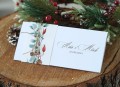 Świąteczne zaproszenie ślubne z zimowymi gałązkami