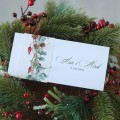 Świąteczne zaproszenie ślubne z zimowymi gałązkami