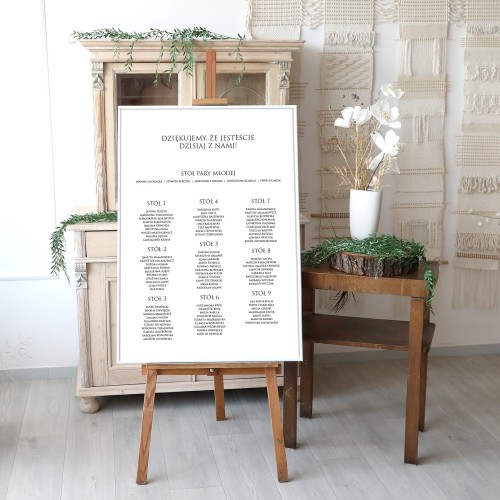 Elegancki duży plan stołów weselnych