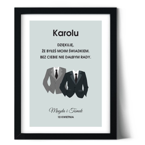 Plakat dla świadka garnitury