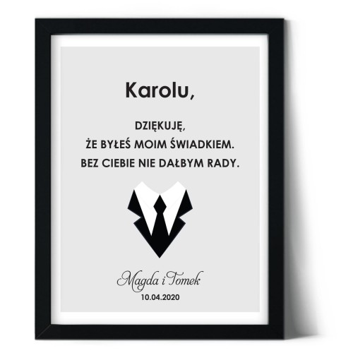 Plakat dziękuję, że byłeś moim świadkiem