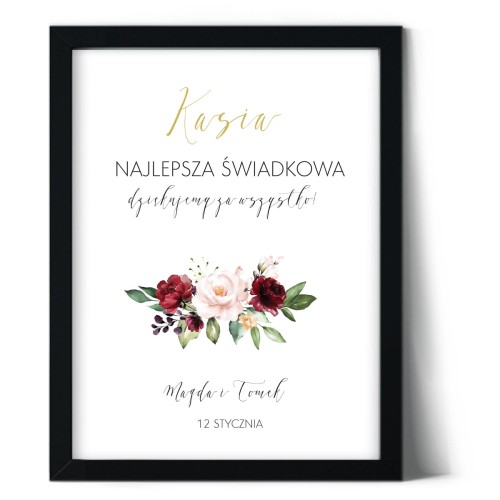 Plakat dla najlepszej świadkowej