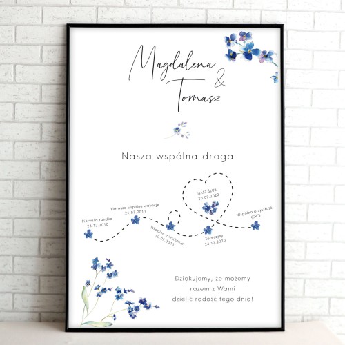 Plakat historia miłości na przyjęcie