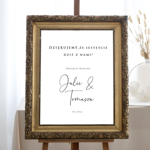 Tablica powitalna na przyjęcie weselne