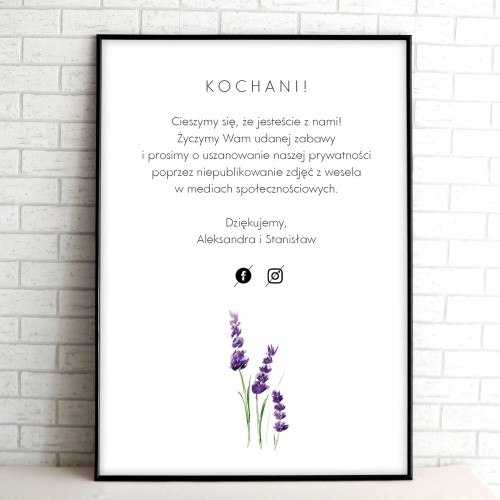 Tablica social media na przyjęcie