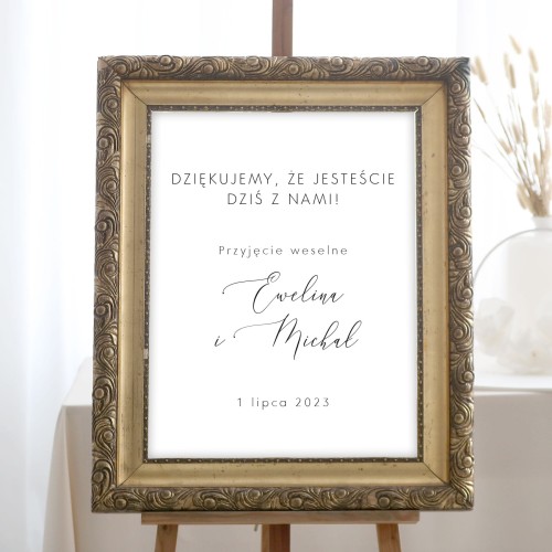 Plakat powitalny na przyjęcie weselne