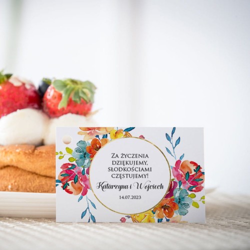 Karteczki do ciasta  weselnego