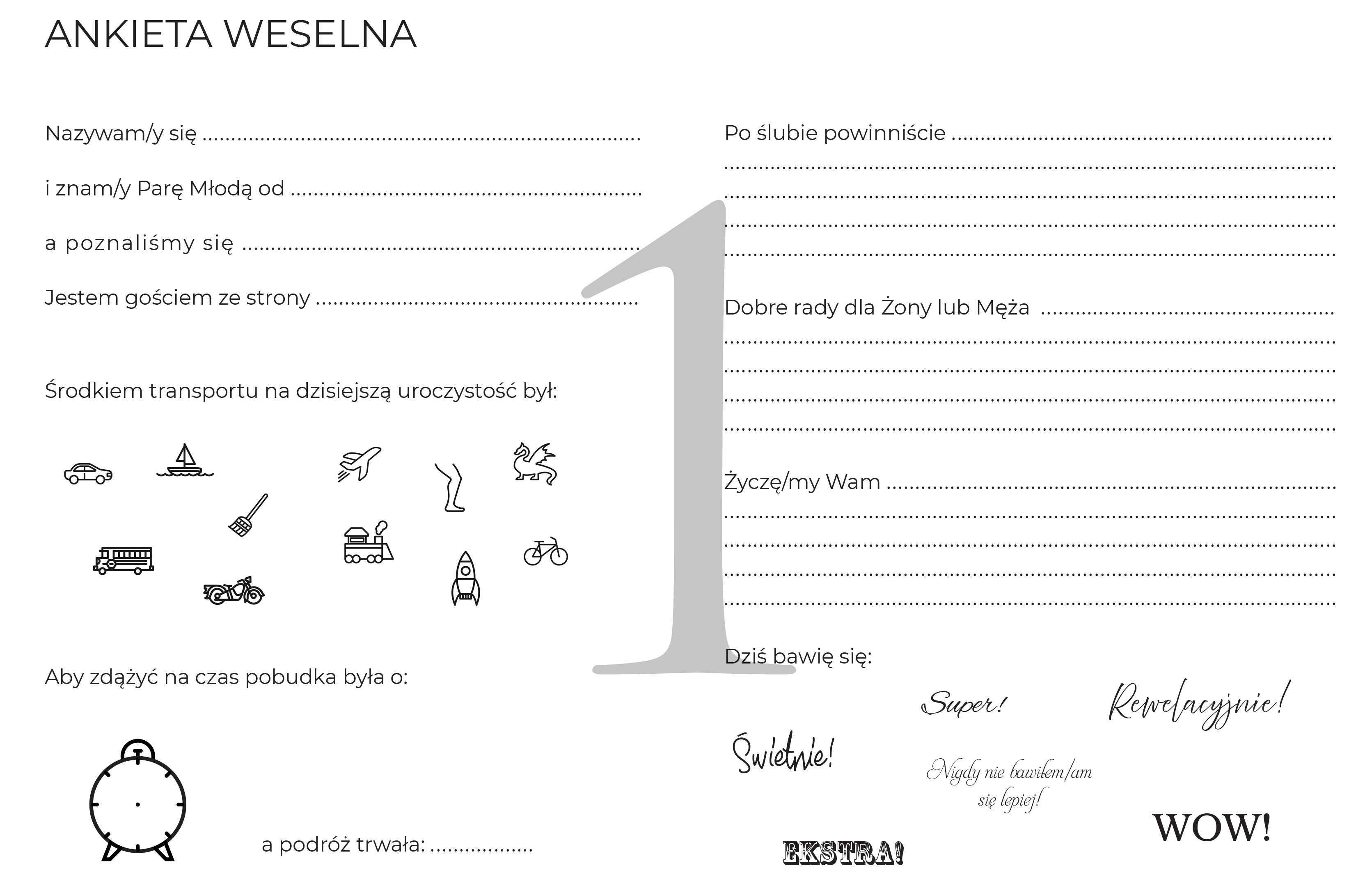 ankieta weselna księga gości