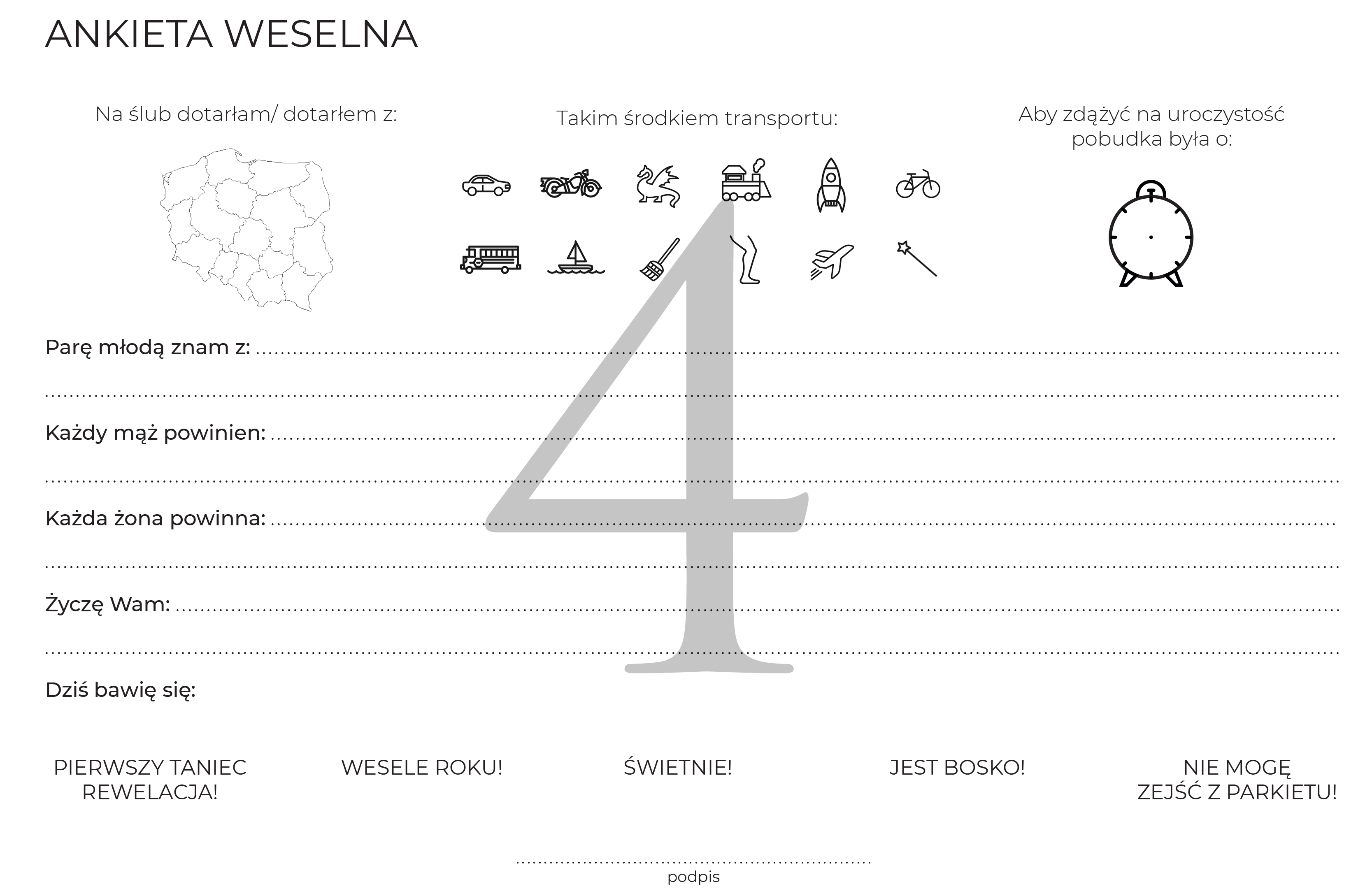 ankieta weselna księga gości